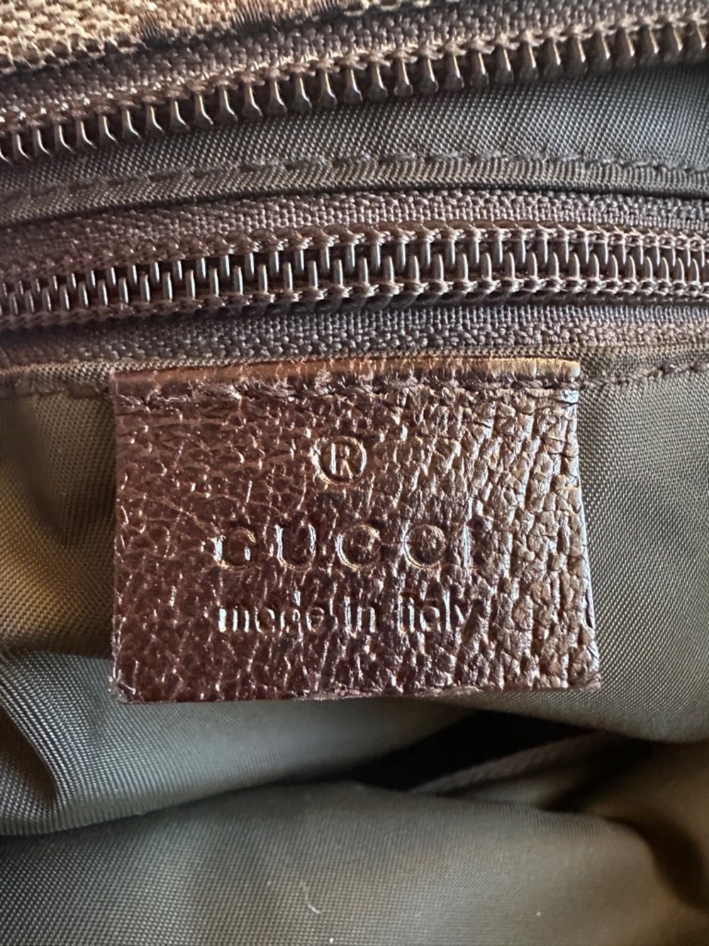 Gucci Brown GG Monogram Canvas Tote with Dark Brown Leather Patch - Picture 5 of 16